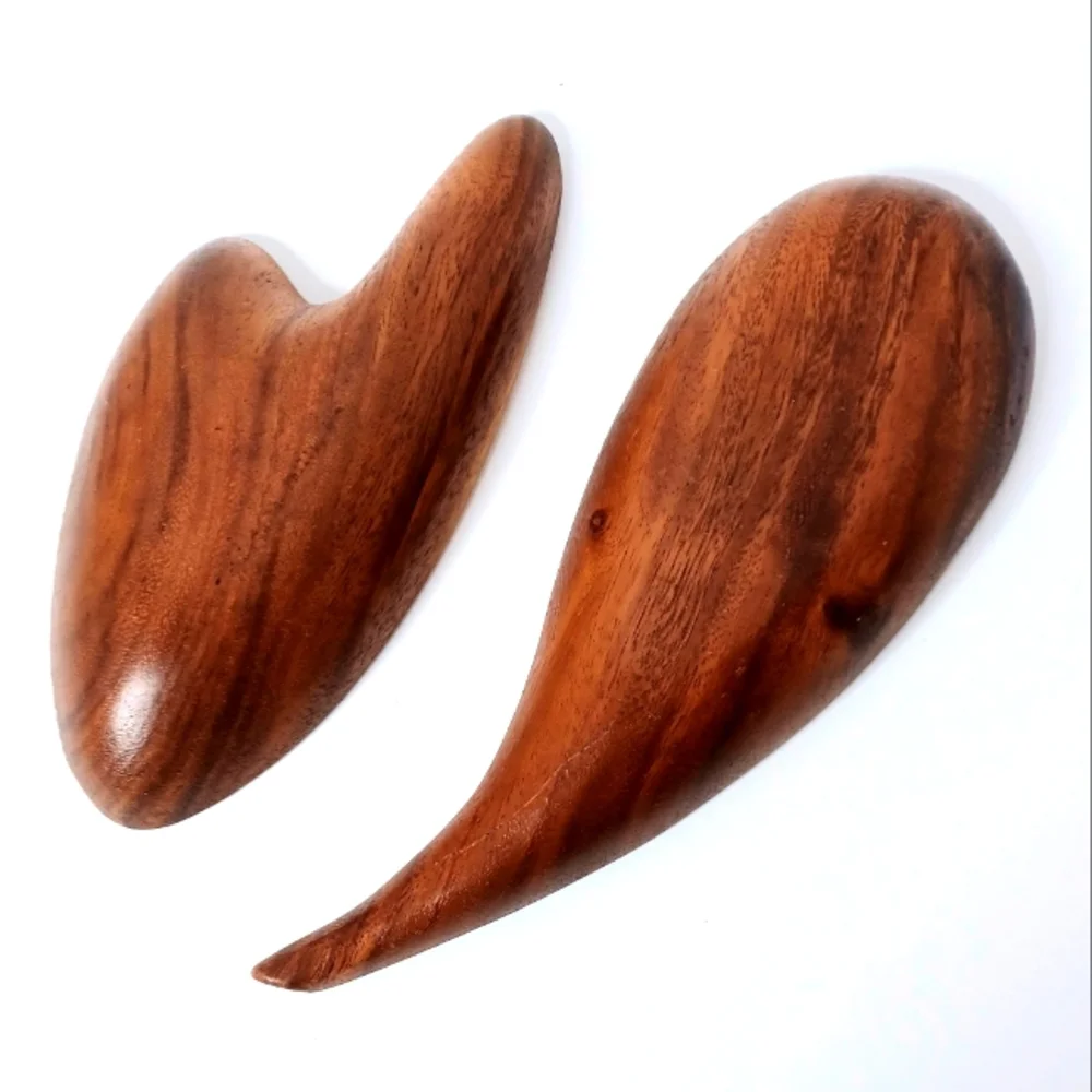Set of Two Small Mid Century Modern Monkey Pods from Hawaii Trinket Cand…